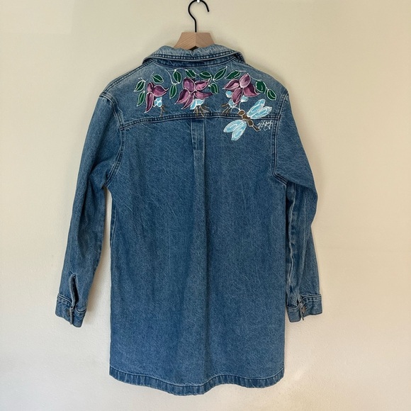 SUNDANCE Vintage Painted Longline Denim Jacket - Picture 8 of 9